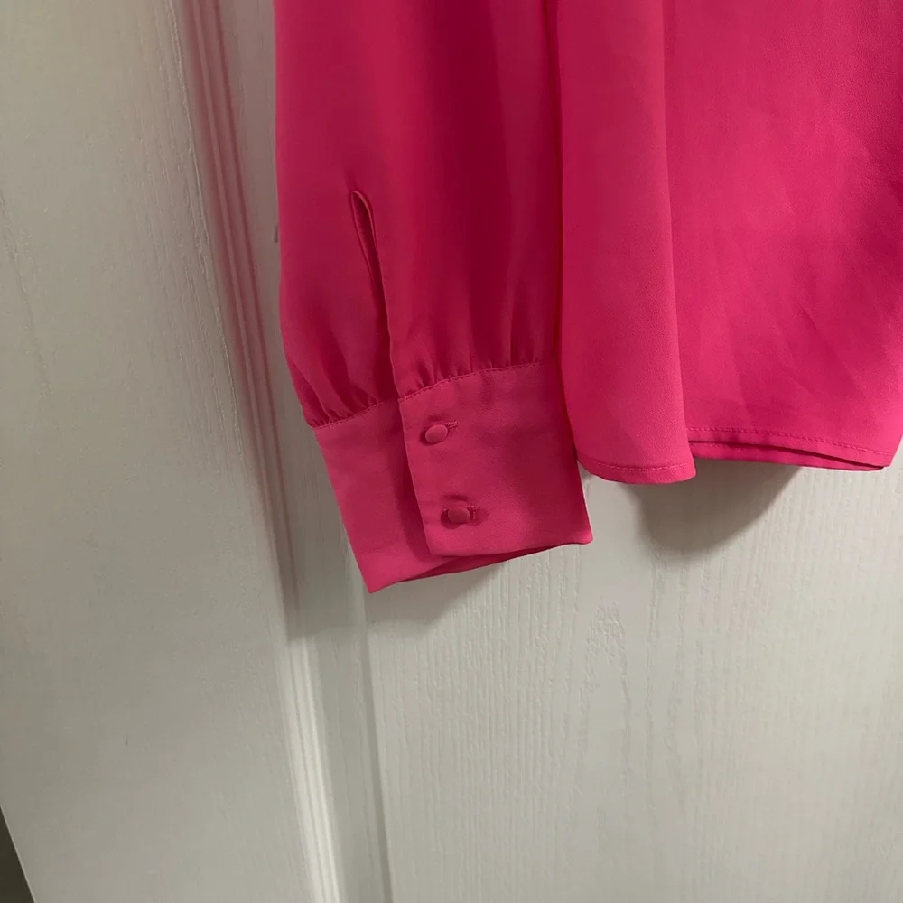 J.Crew Pink Long Sleeve Blouse Size Medium - Picture 4 of 4
